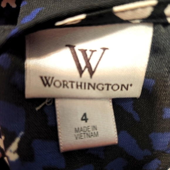 Worthington Multicolor Dress Sleeveless Cowl Neck Sz 4 - Picture 6 of 7